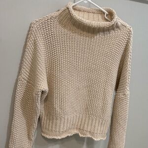 She + Sky 100% Cotton Mock Neck Sweater